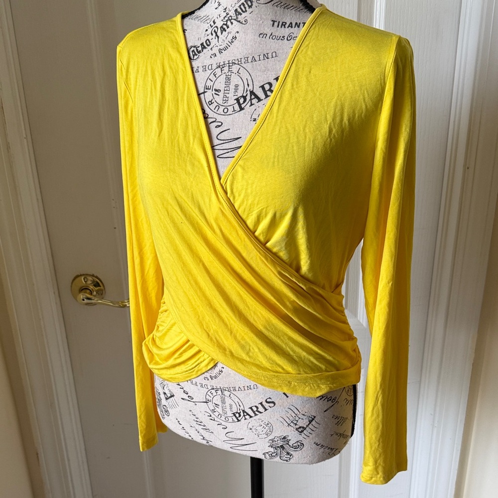 Kira Yellow Wrap Top Size XL.